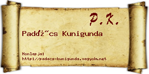 Padács Kunigunda névjegykártya